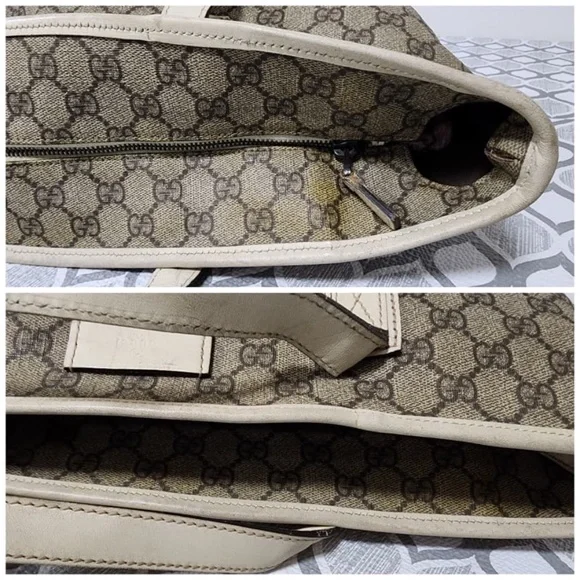 Authentic Gucci GG Supreme Tote Bag Brown/Off-White - Picture 13 of 16